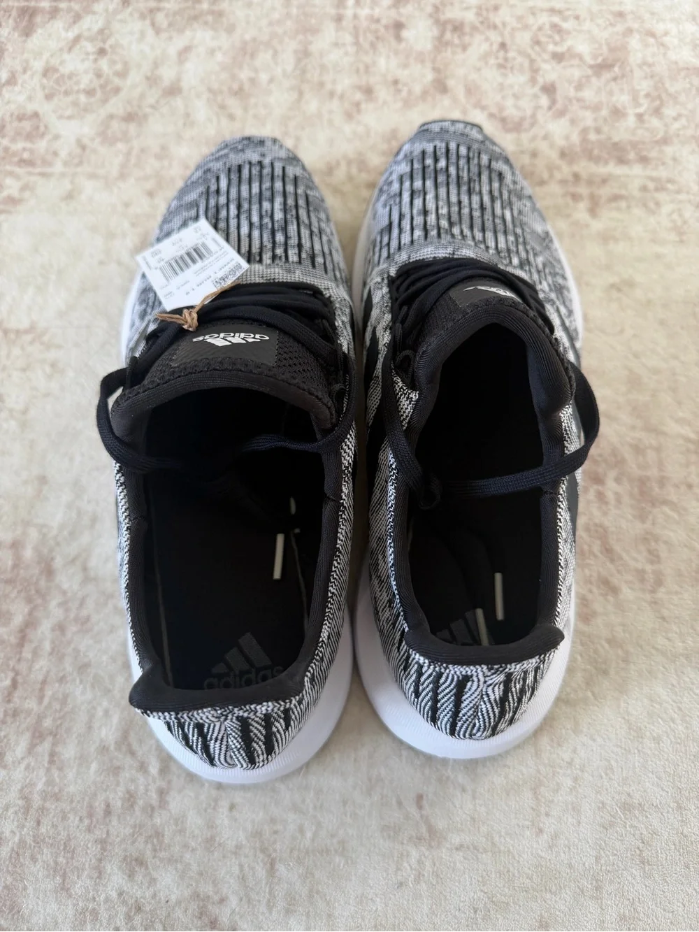 adidas Swift Run Knit Sneakers in Black and Gray
